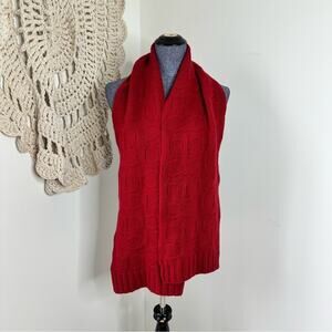 Coach Y2K Wool Logo Red Scarf 10” X 63”